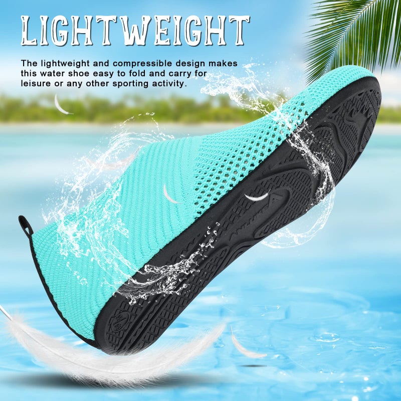 ANLUKE Water Shoes for Womens Mens Barefoot Quick-Dry Aqua Socks for Beach Swim Surf Yoga (38/39, KGreen) - Image 4